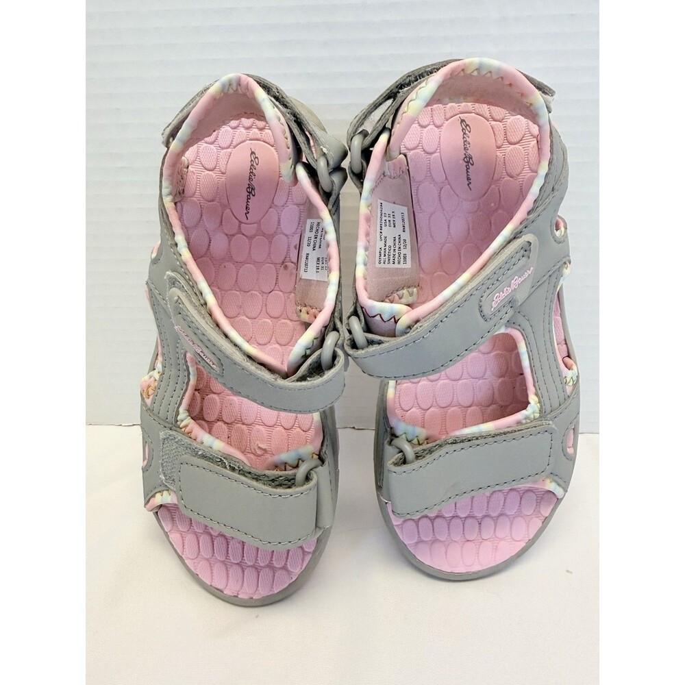 EDDIE BAUER Girl's Sandals Olympia Gray and Pink Sz 13 Outdoors Water Shoes